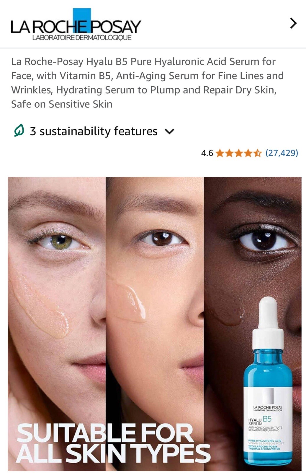 *Authentic La Roche-Posay HYALU B5 Anti-Wrinkle Serum 30ml Sealed*(Exp. 09/2026)