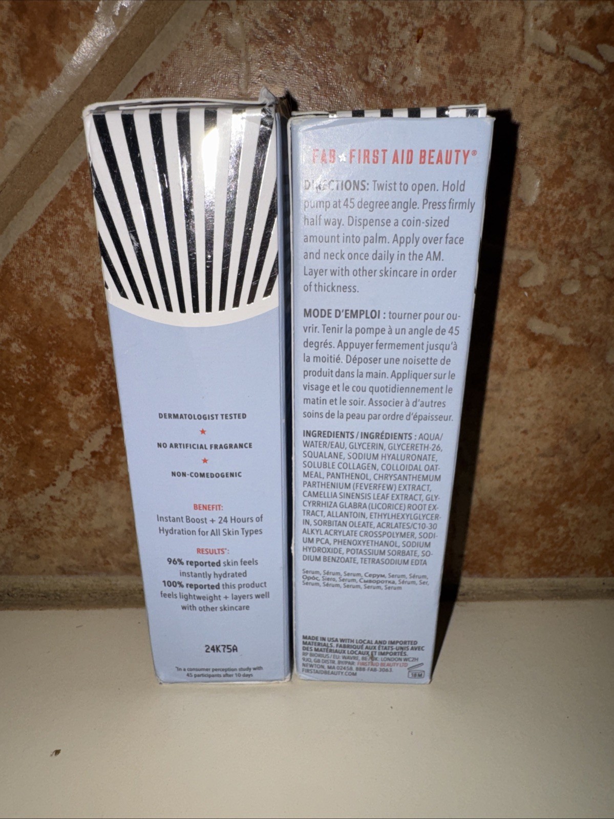 2 FIRST AID BEAUTY FAB Hydrating Serum with Hyaluronic Acid 1.7 Oz Full Size New