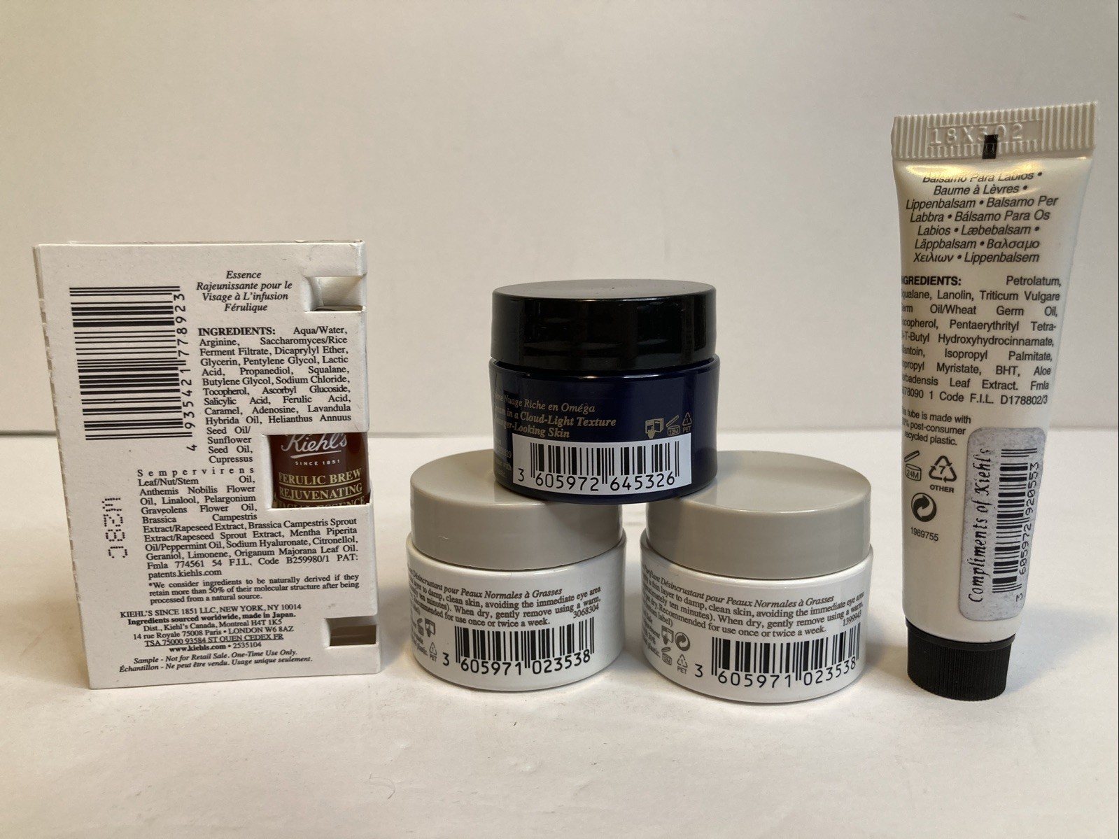 Kiehl’s Skin Lips Samples Lot Of 5 Midnight Recovery Deep Pore Cleansing