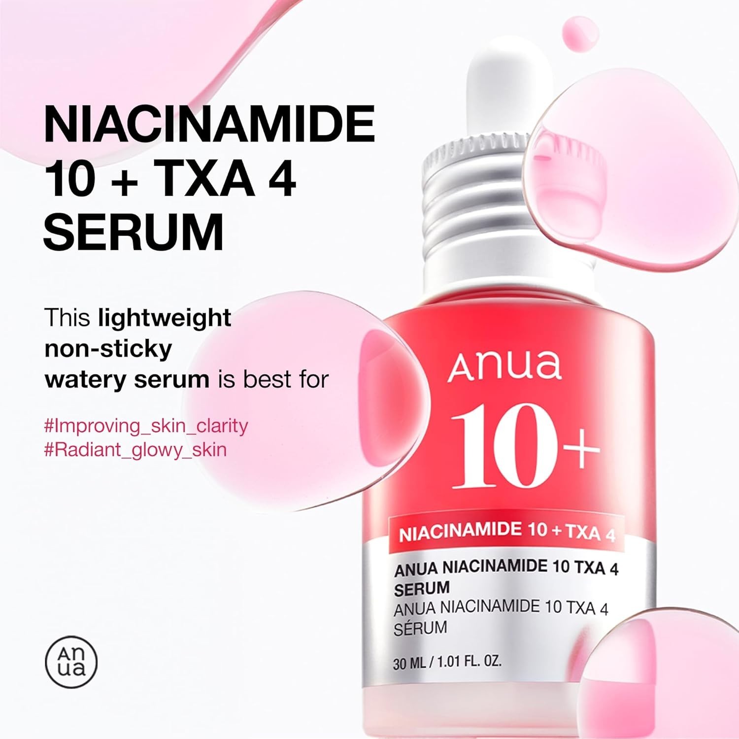 Niacinamide Serum Hyaluronic Acid Tranexamic Acid Korean Glass Skin – 30ml