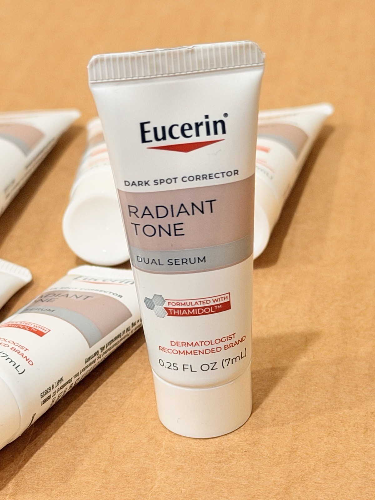 6 X Eucerin Radiant Tone Dark Spot Corrector Dual Serum 0.25 Oz Travel Size