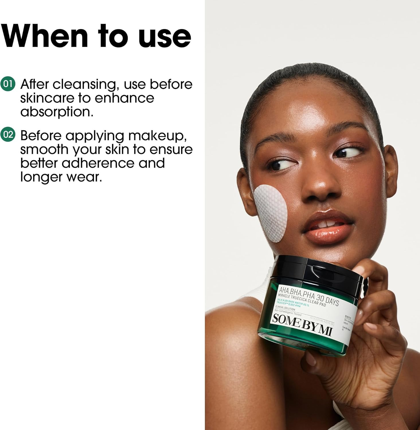 AHA BHA PHA 30 Days Miracle Truecica Clear Pad – 70 Pads – Korean Exfoliating Ce