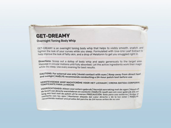 MAELYS GET-DREAMY OVERNIGHT TONING BODY WHIP 6.8 OZ BOXED