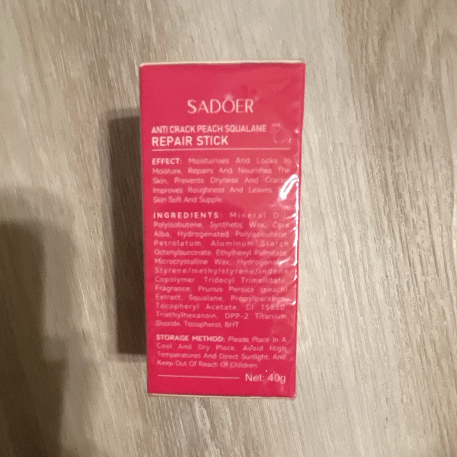 SADOER Anti Crack Peach Squalane Repair Stick Hydrating SPF2 1.4 fl oz