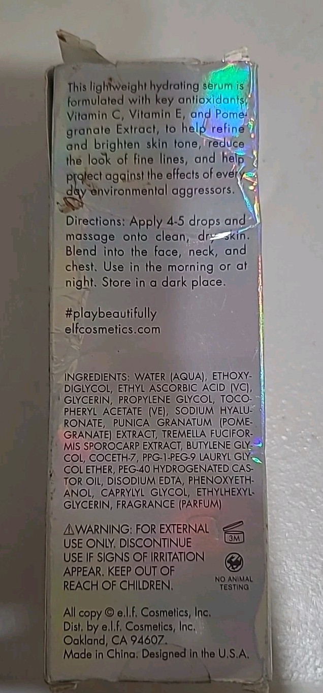 E.L.F. Beauty Shield Vitamin C Serum Antioxidant Rich Skin Protection .95 oz