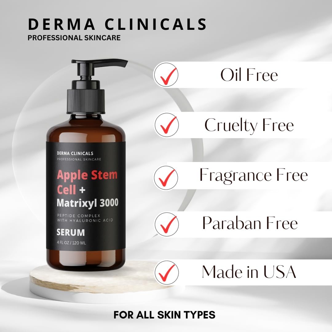 Apple Stem Cell + Matrixyl 3000 Serum With Hyaluronic Acid, Peptide Serum, Anti-