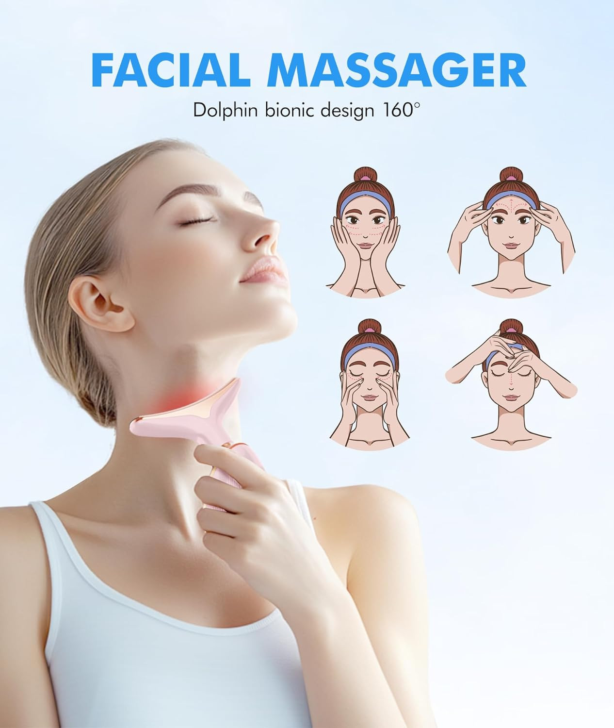 Red-Light-Therapy-for-Face-and-Neck, 7 Color Face Massager Tool for Wrinkles, Do