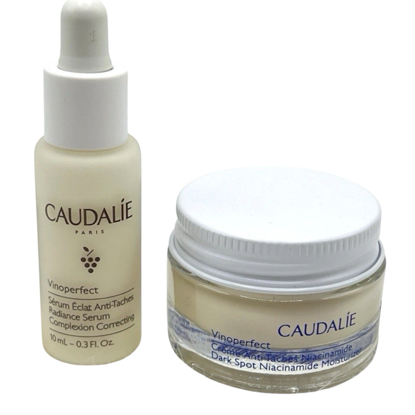 Set of 2 CAUDALIE Vinoperfect 1 Serum 10ml + 1 Dark Spot Niacinamide Cream 15ml