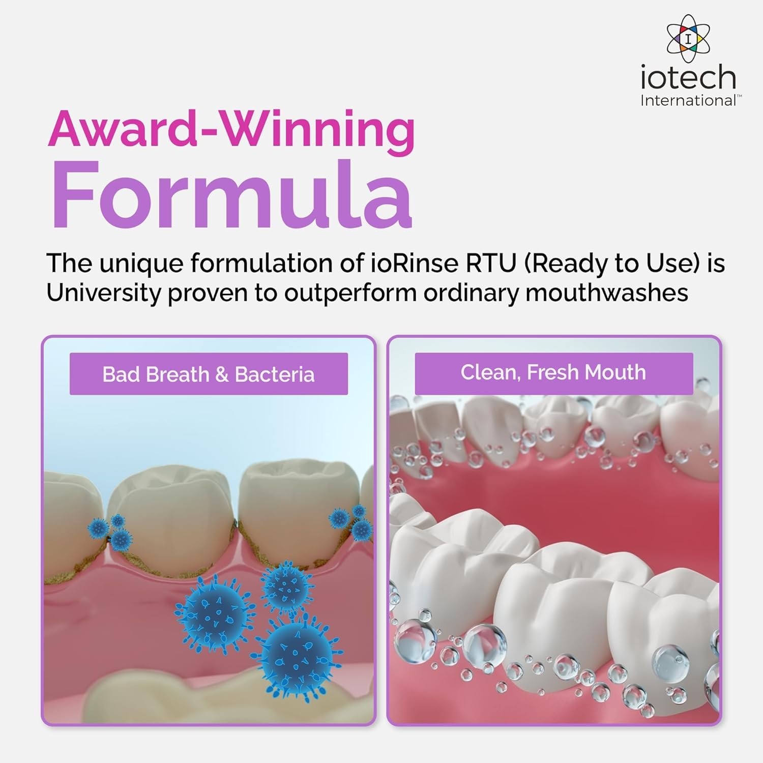 ioRinse Ready-to-Use (RTU) Mouthwash for Fresher Breath, Halitosis Relief, Al…