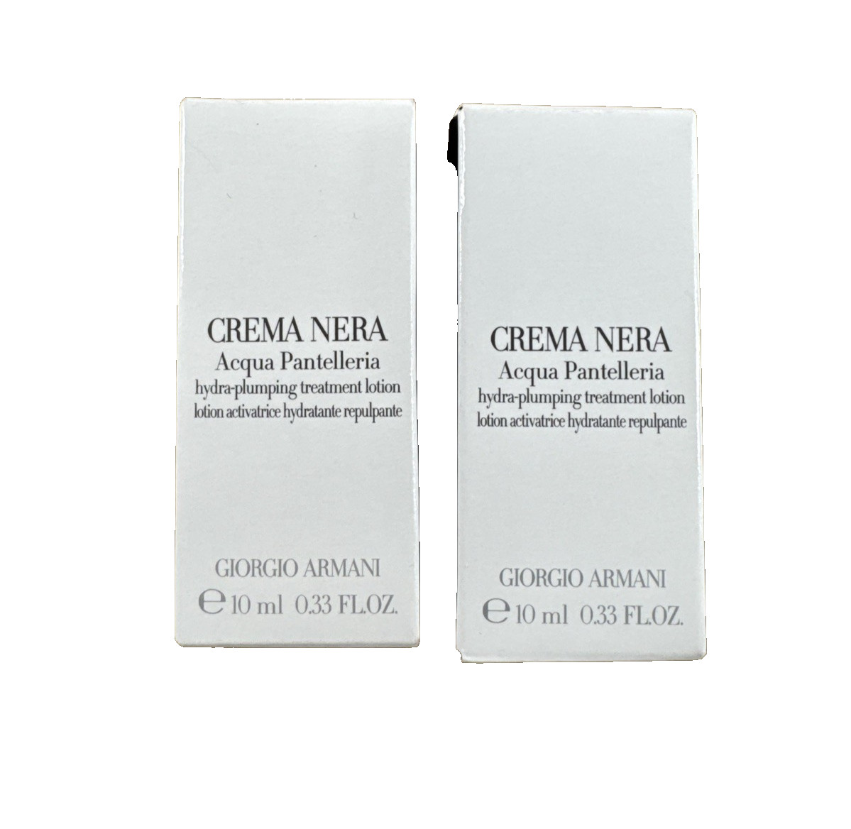2x Giorgio Armani Crema Nera Acqua Pantelleria Treatment Lotion 10ml