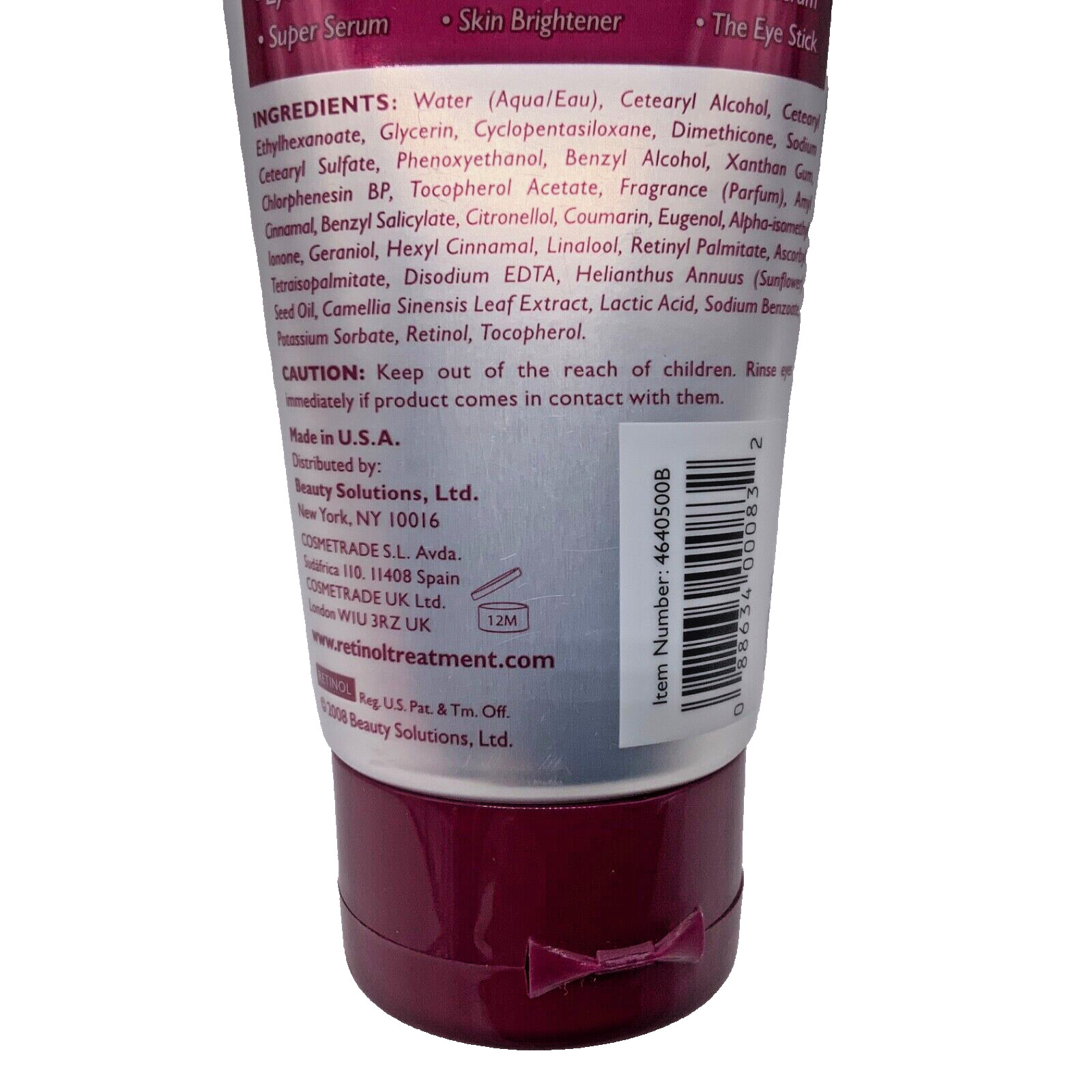 Retinol Hand Cream Cucumber Scent Sealed Hands,Nails,Cuticles 3.52oz