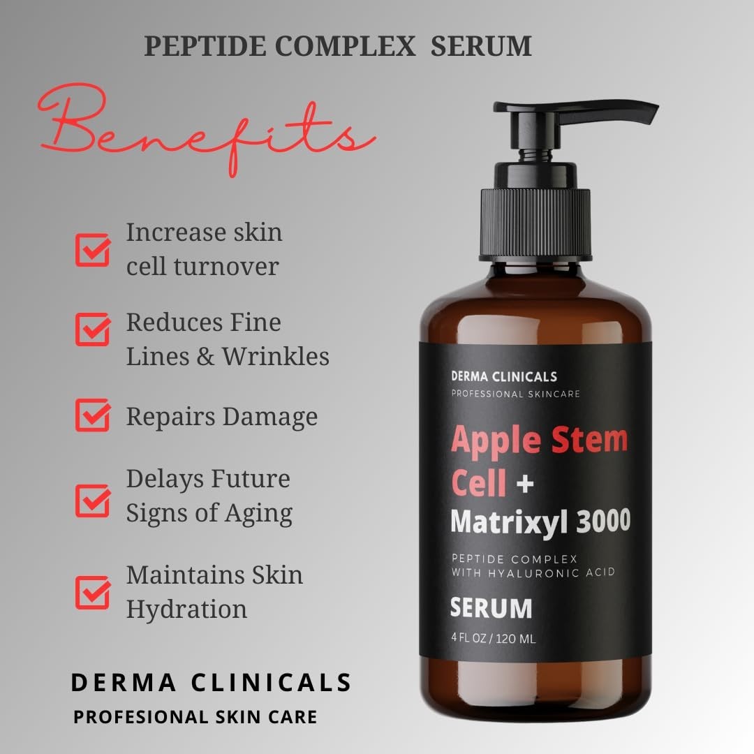 Apple Stem Cell + Matrixyl 3000 Serum With Hyaluronic Acid, Peptide Serum, Anti-