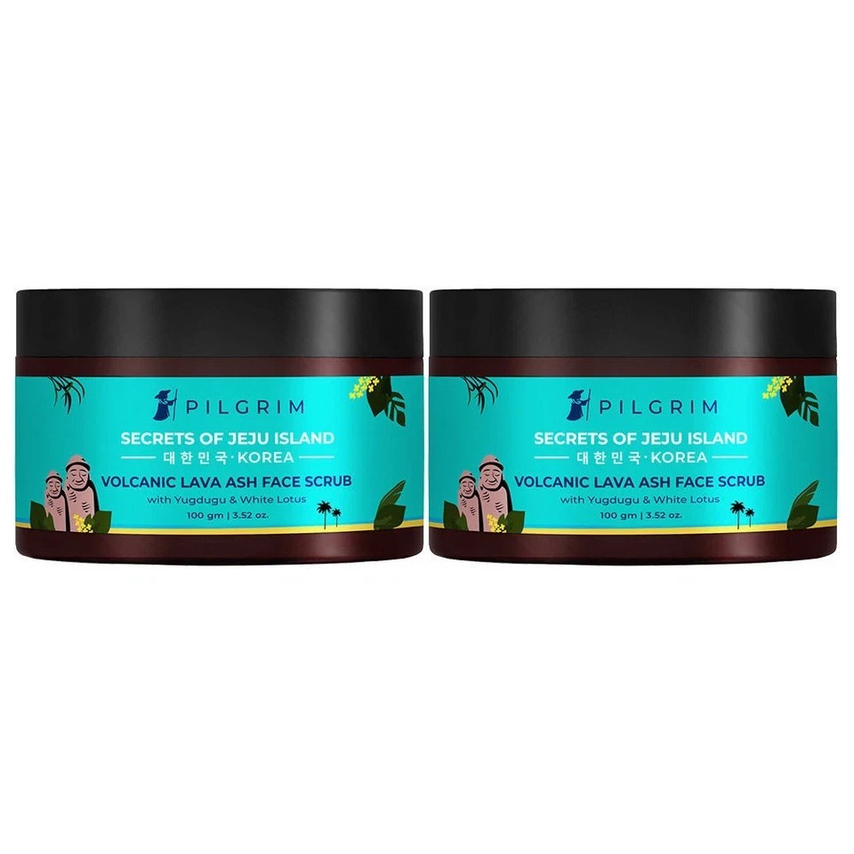 Pilgrim Volcanic Lava Ash Face Scrub For Glowing Skin 100gm each (Pack of 2)