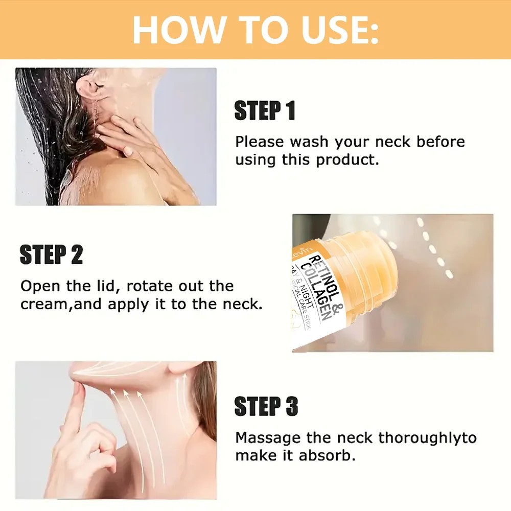 45g Retinol Collagen Neck Cream Stick Day Night Moisturizing Anti Aging