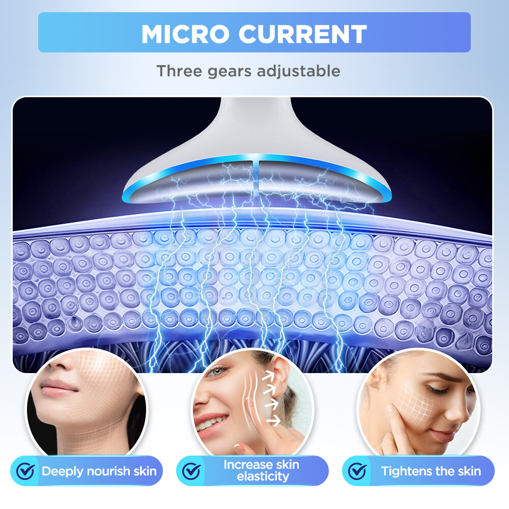 Neck Face Lifting Massager Skin Tighten Device LED and Anti Wrinkle Double Chin