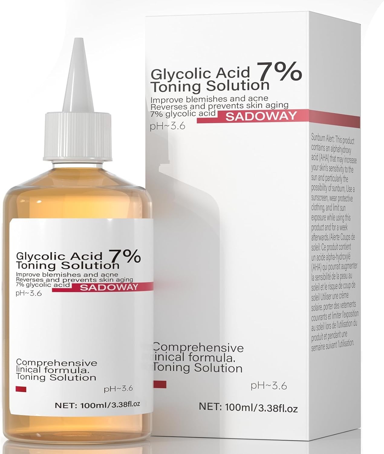 Glycolic Acid 7% Toning Resurfacing Solution New 100ml Remove Acne Moisturizer
