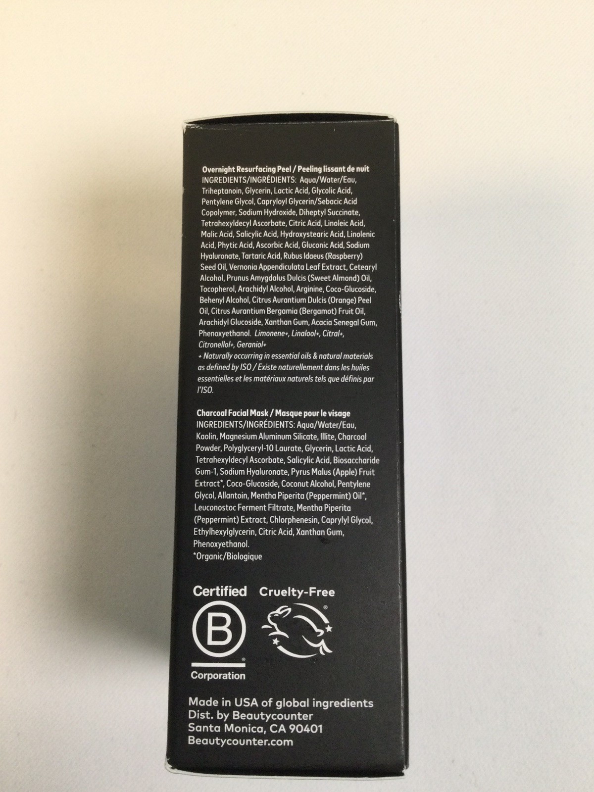 BEAUTYCOUNTER Think Clean Welcome Set Overnight Peel/Charcoal Face Mask 15ml