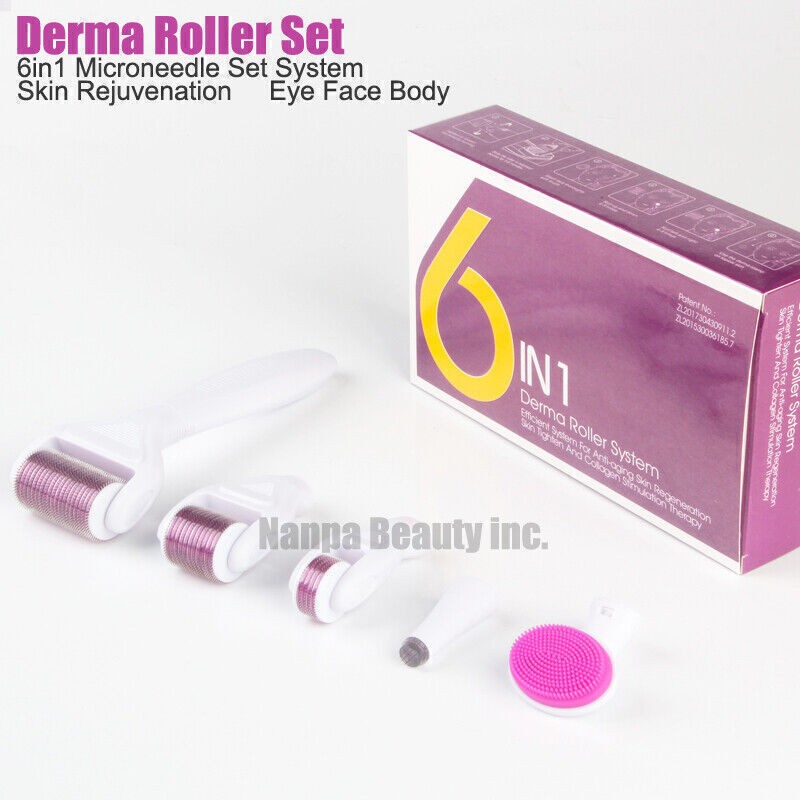 6in1 Derma Roller (Micro )Pin Roller Kit Set with Free Case For Face, Body Care