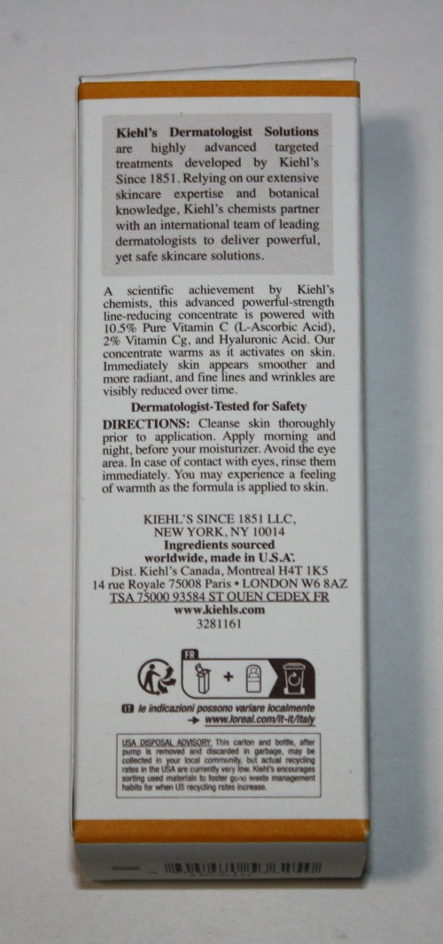 Kiehl’s Powerful-Strength Vitamin C Serum for All Skin Types – 3.4 oz 100 mL NEW