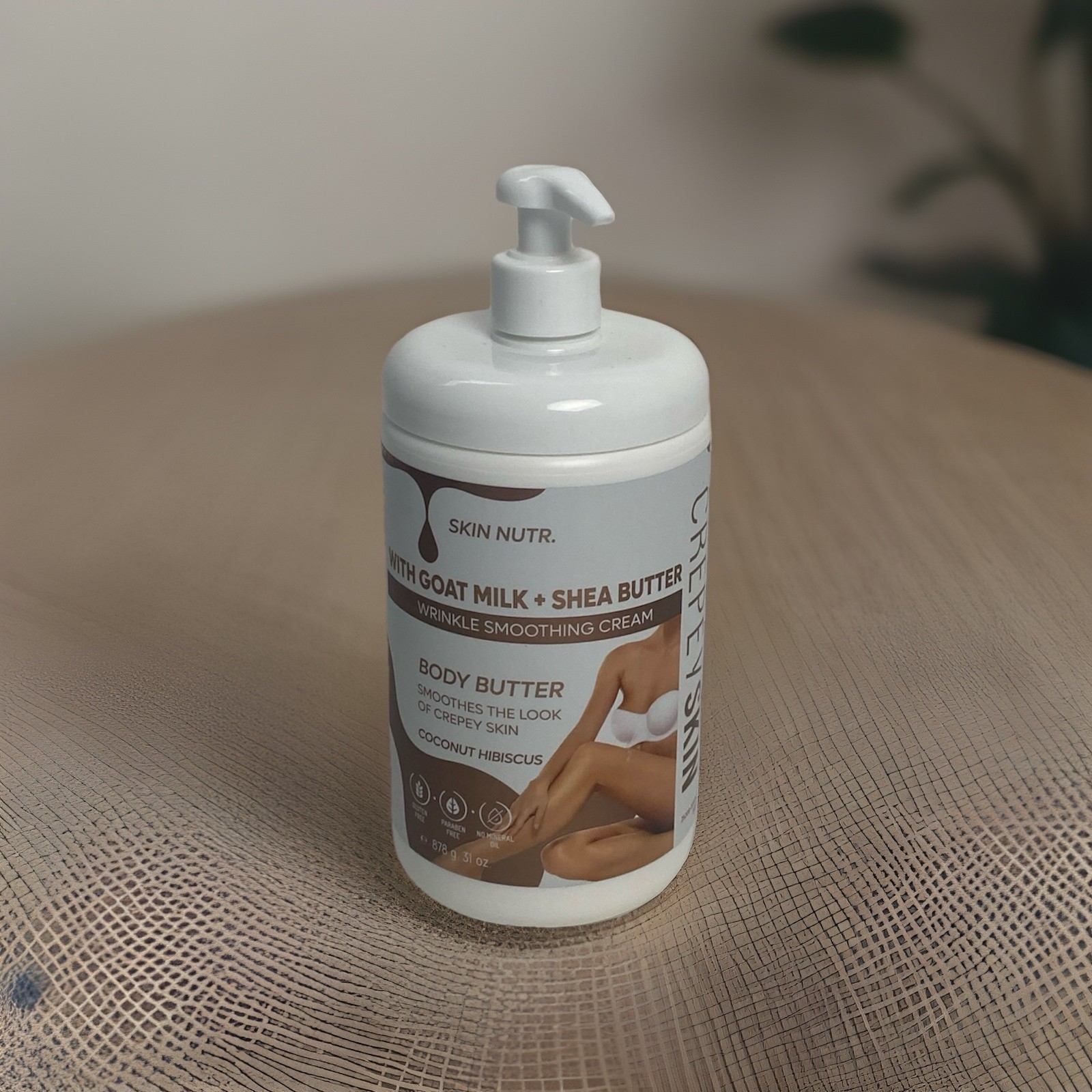 SKIN NUTR With Goat milk, Shea Butter, coconut hibiscus CREPEY SKIN body BUTTER