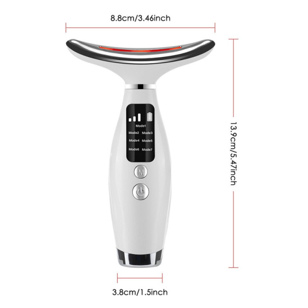 US 7 in 1 Facial Massager LED Light Therapy Face Neck Lift Anti-Wrinkle Device