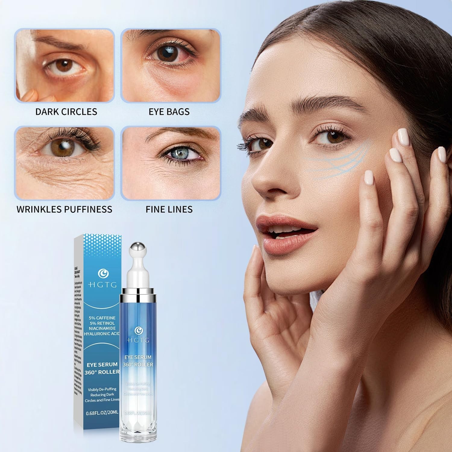 Particle Face Cream For Men 6 In 1 Anti Aging Cream Fights Eye Bags Dark Spots
