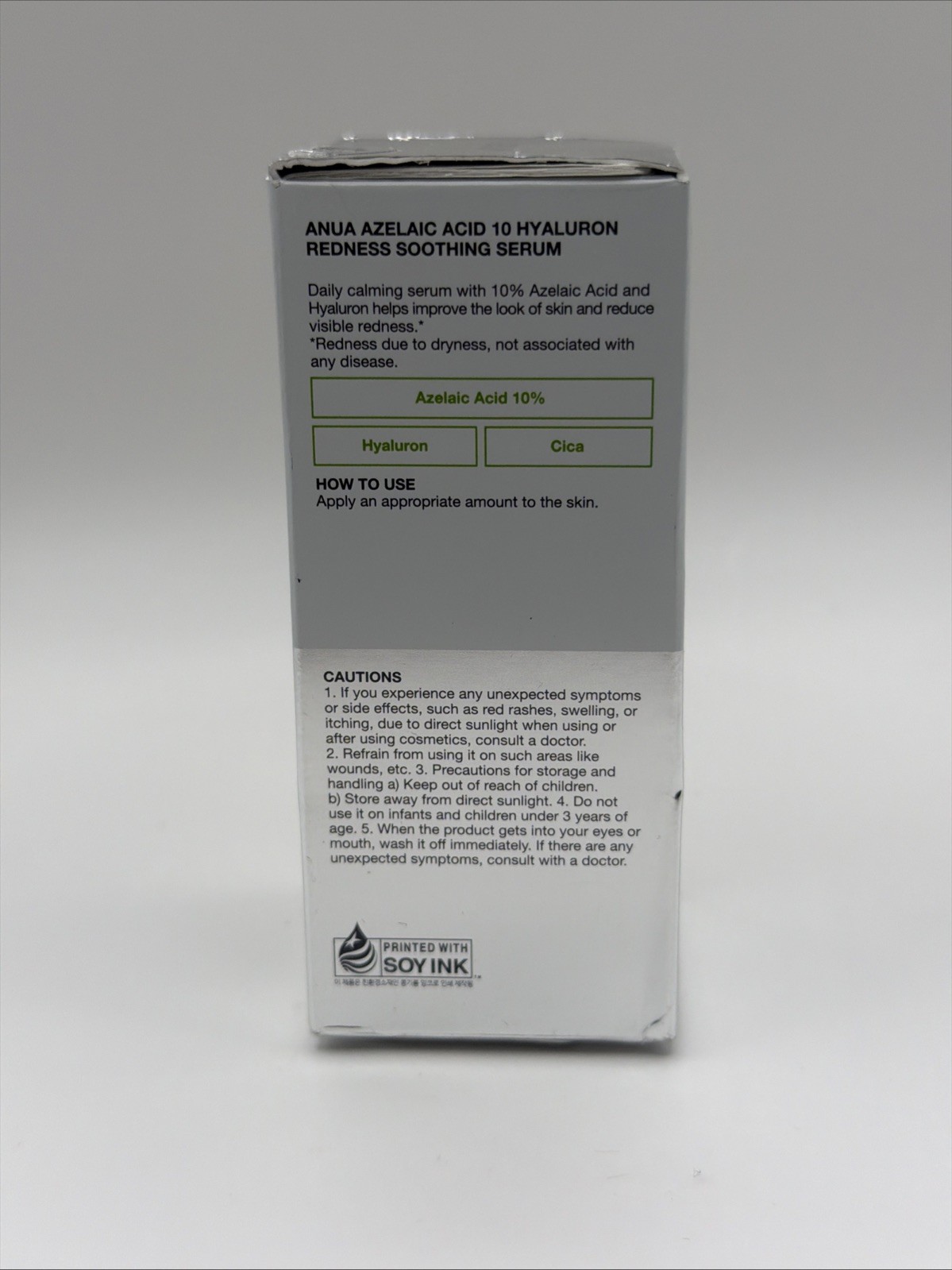 Anua Azelaic Acid 10 Hyaluron Redness Soothing Serum 1.01 oz New Open Box J
