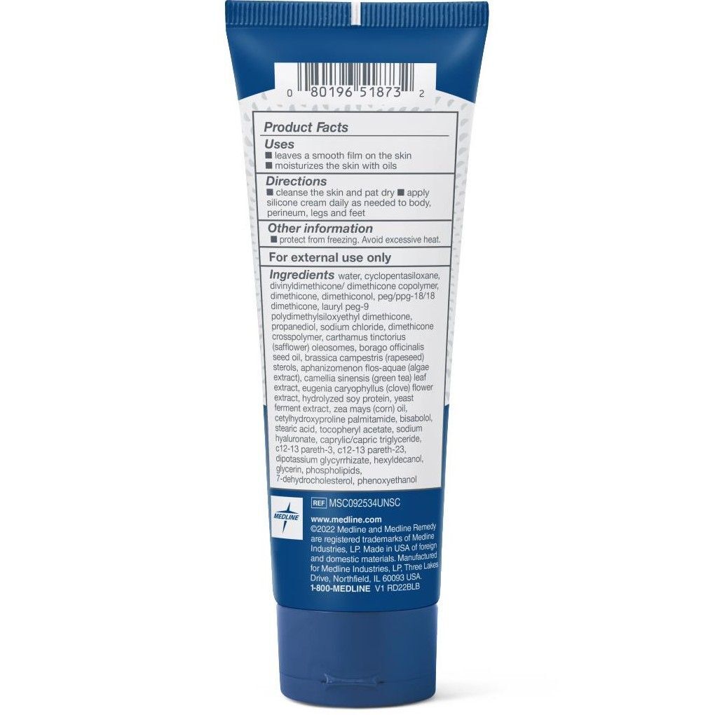 Medline Remedy Silicone Cream Hypoallergenic Unscented 4oz, 3 Pack- MSC092534UNS