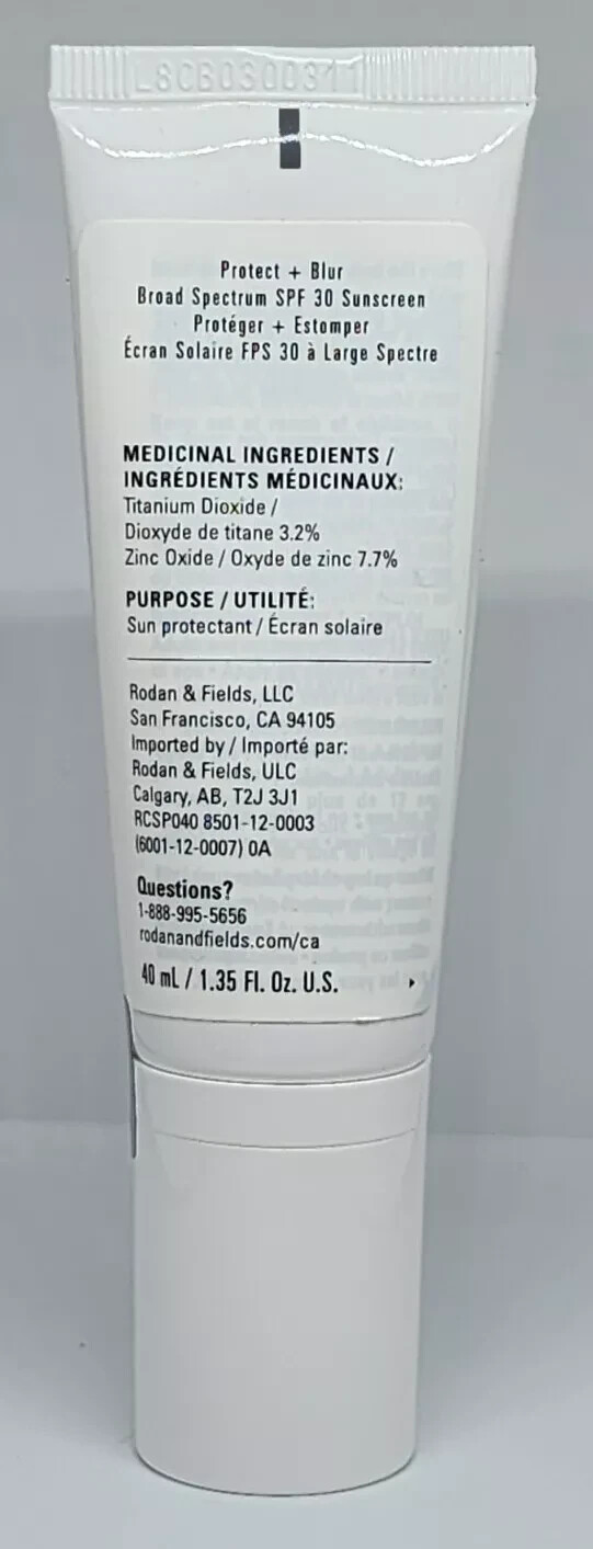Rodan and Fields RECHARGE 3 Protect + Blur Broad Spectrum SPF 30 Sunscreen New