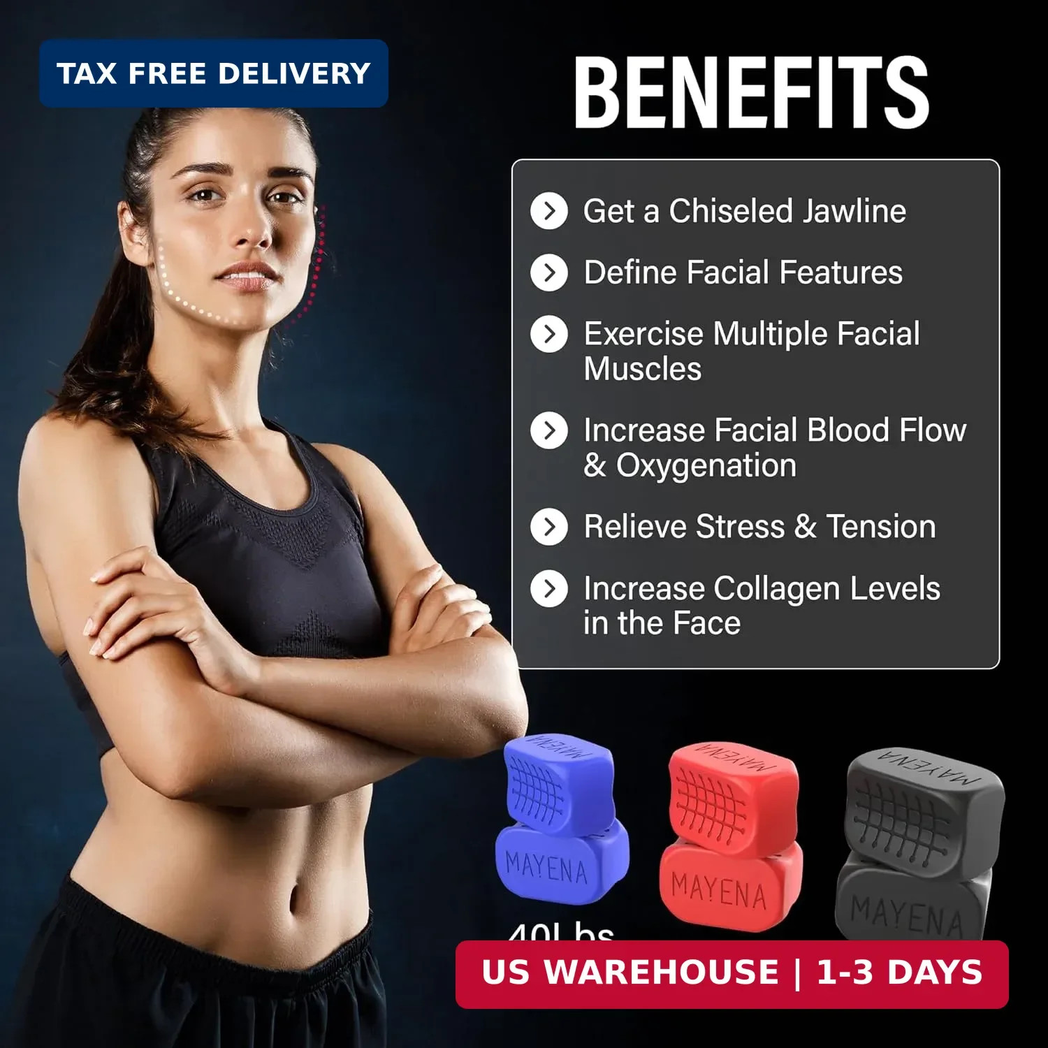 JJaw Exerciser for Men & Women | 3 Resistance Levels Silicone Jawline 3 Set