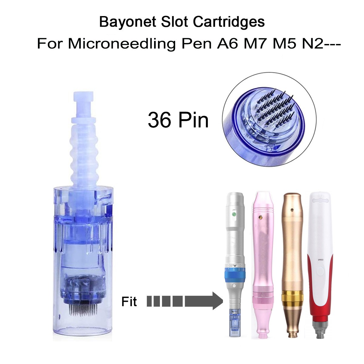 Microneedling Skin Roller Cartridges A6 M7 for Home Use (36pin, 100pcs)