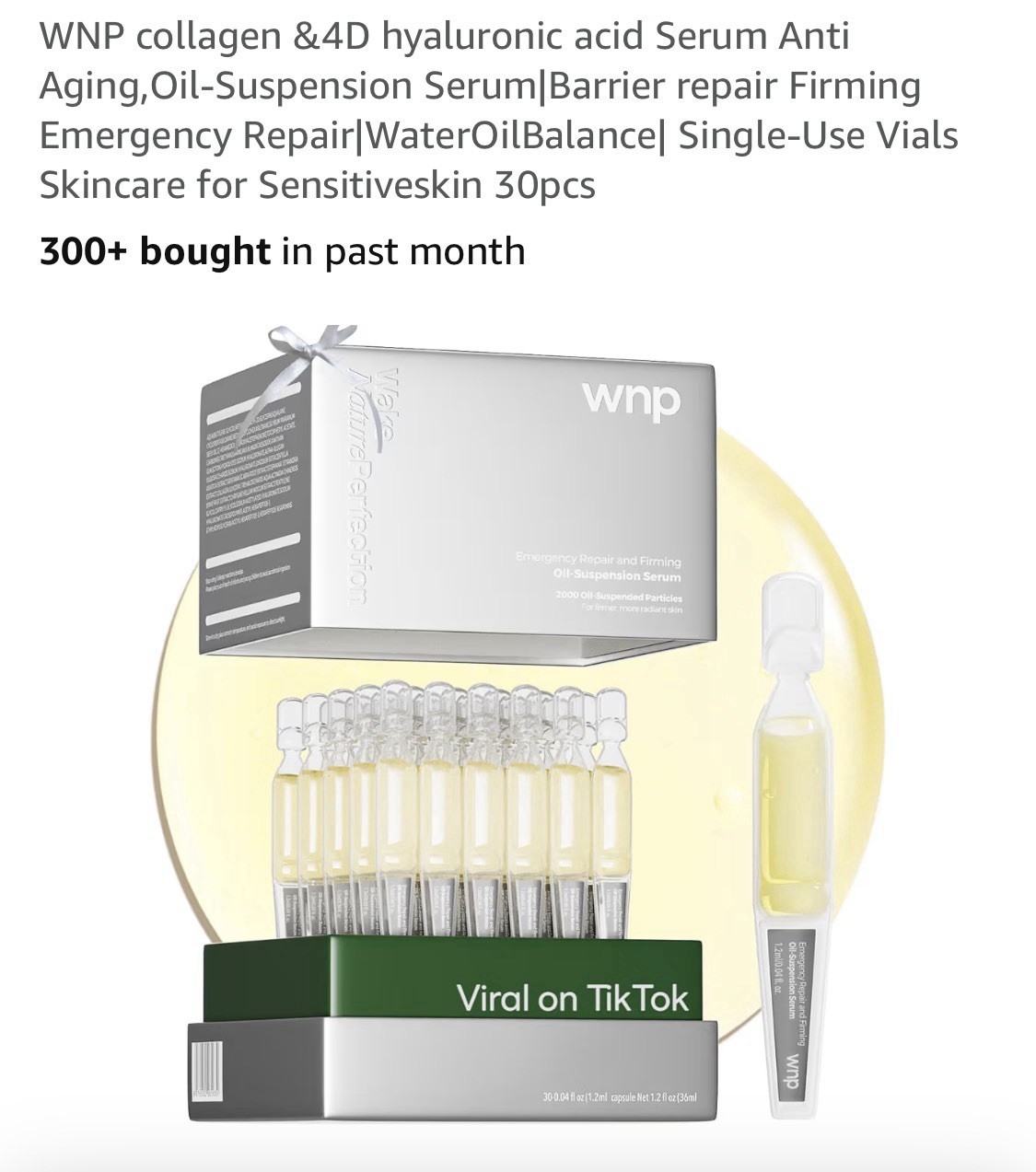 WNP Emergency Repair & Firming Oil-Suspension Serum | 30 Collagen Peptide Tubes