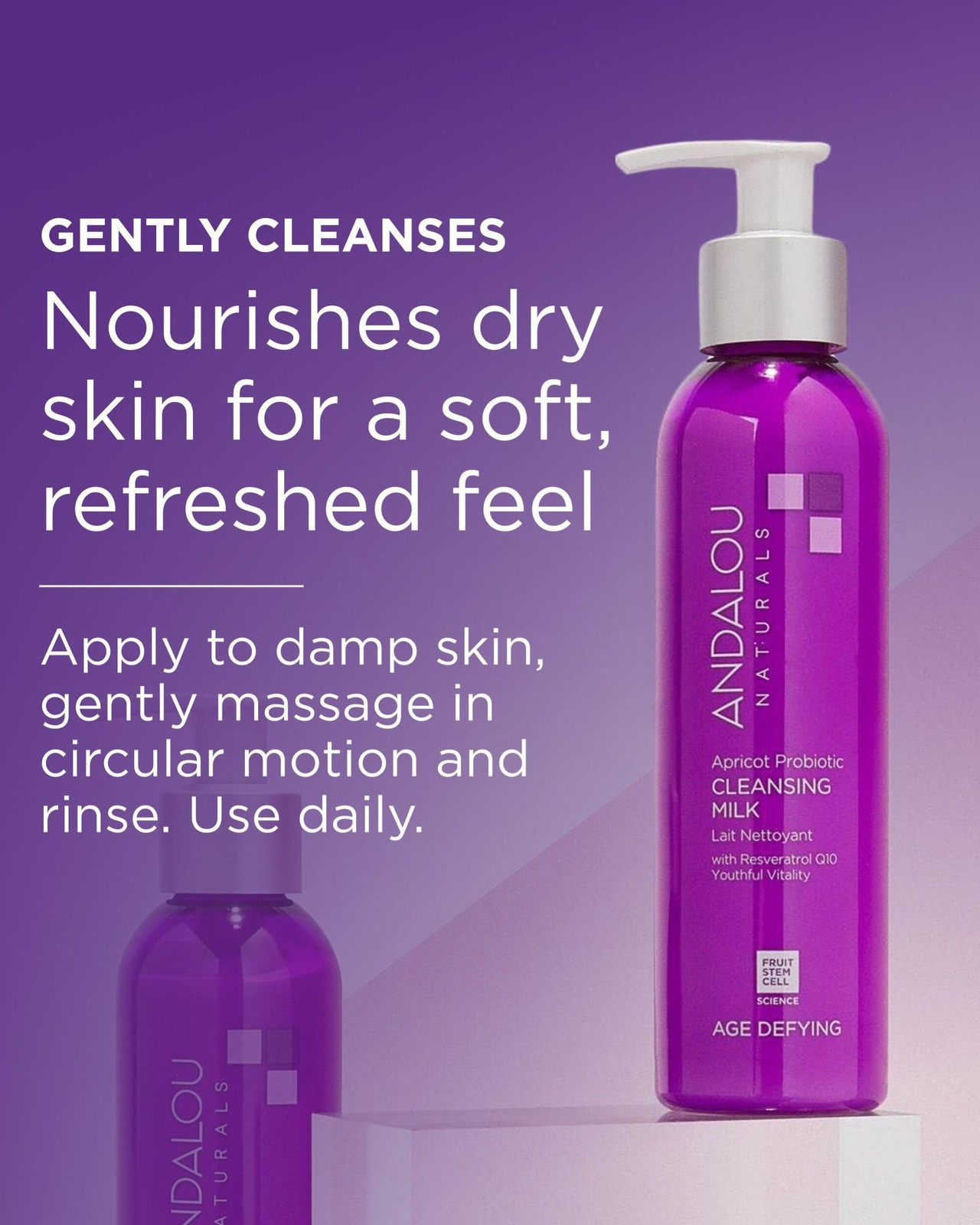 Andalou Naturals Age Defying Apricot Probiotic Cleansing Milk | Gentle Daily Hyd
