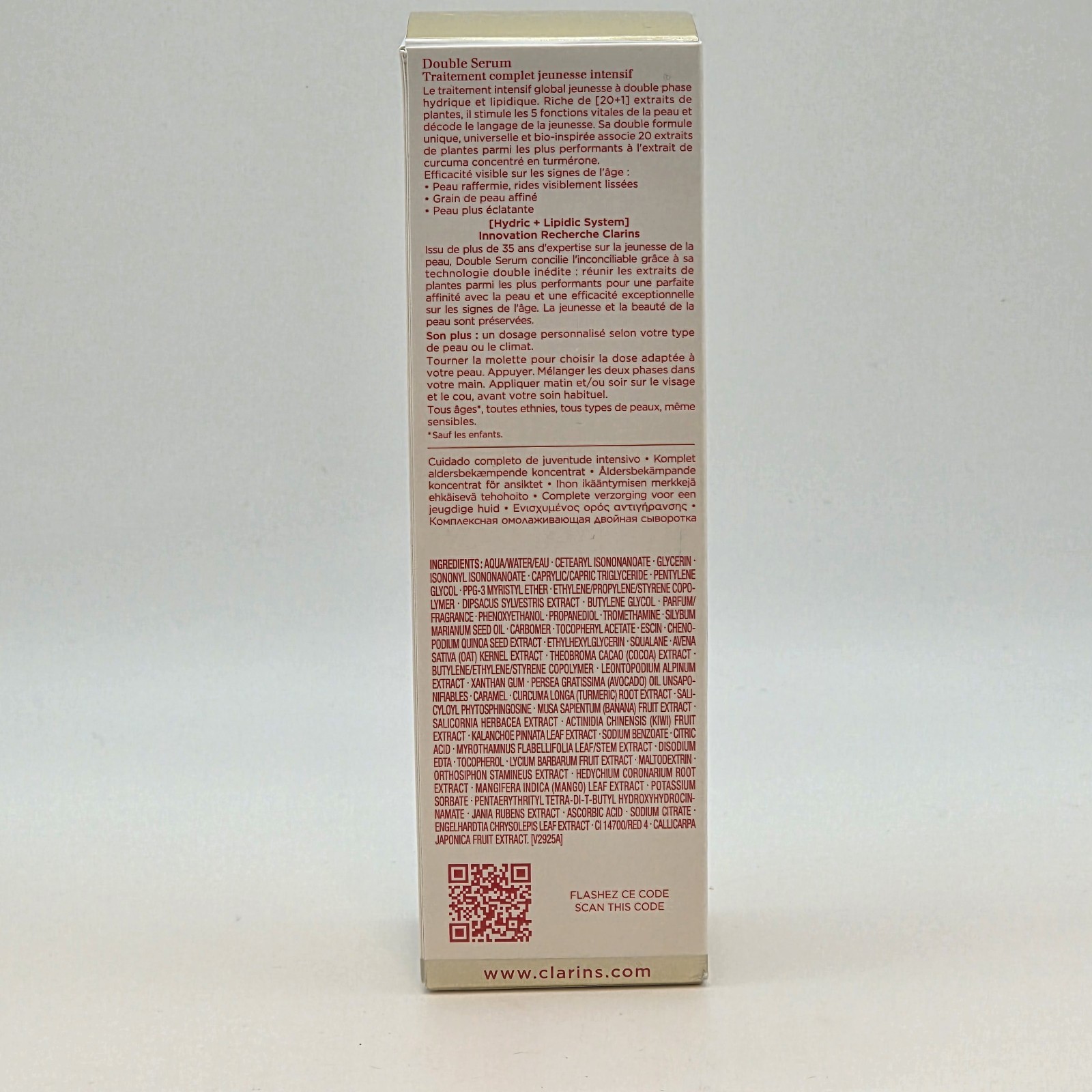 Clarins Double Serum Anti Aging & Anti Wrinkle Serum 50 ML NIB $140 msrp