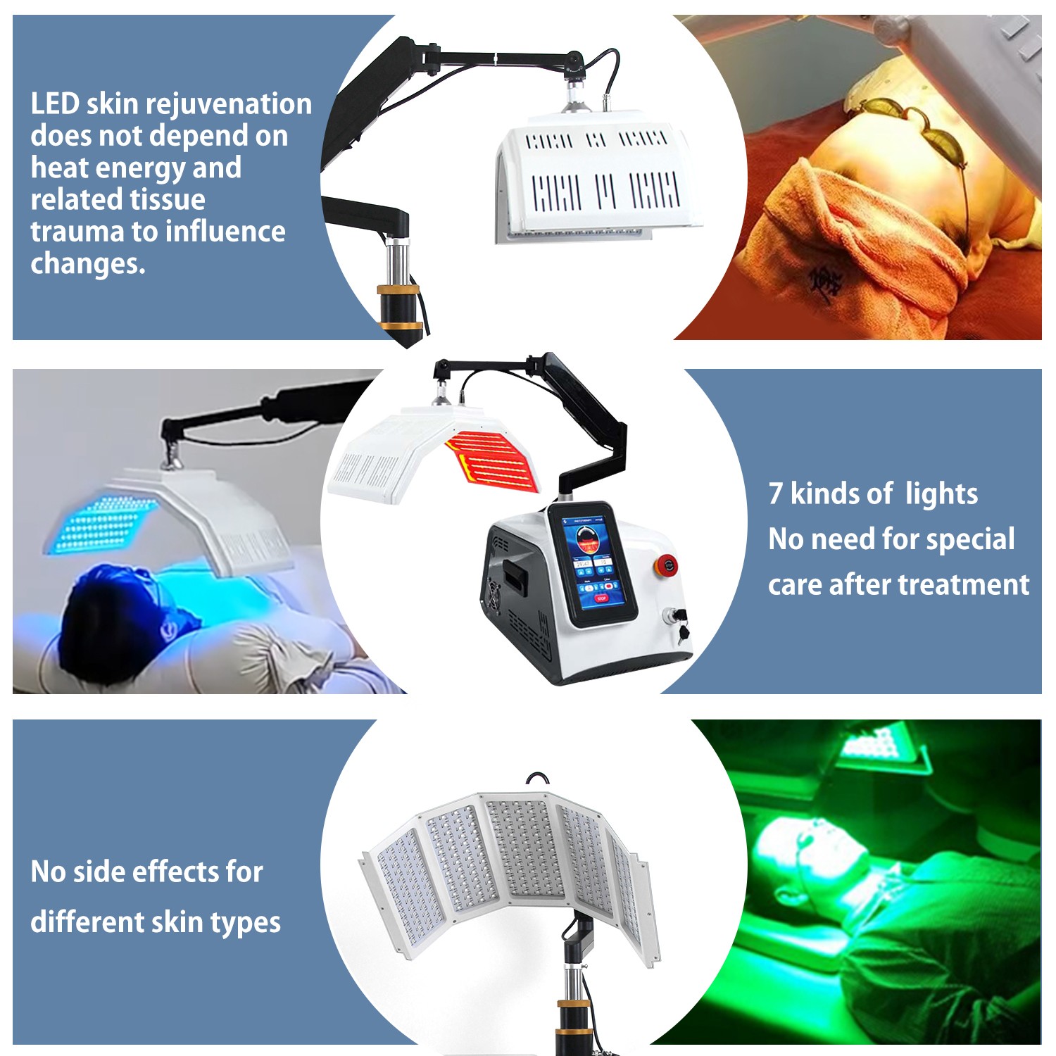 Professional 7 Colors LED Photon Photodynamic Light Therapy PDT Beauty Machine