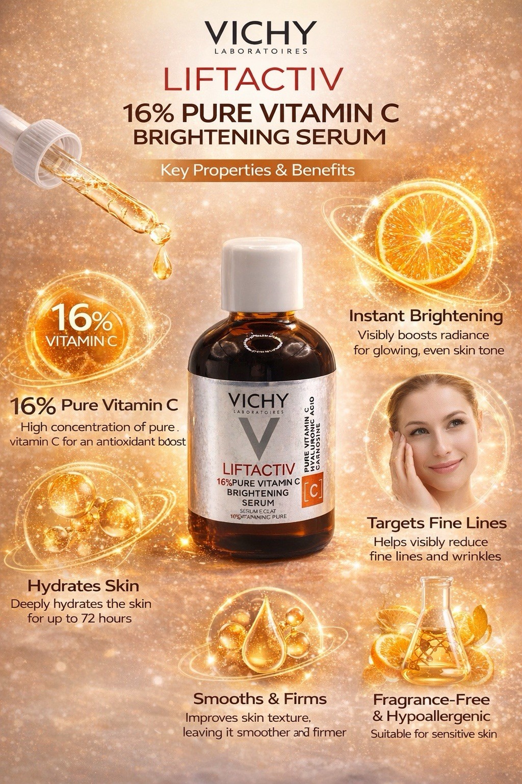Vichy 16% Pure Vitamin C Brightening Serum 20ml | Improved Formula