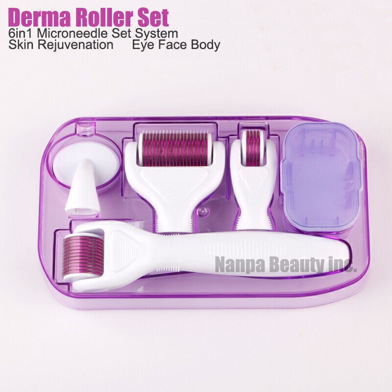 6in1 Derma Roller (Micro )Pin Roller Kit Set with Free Case For Face, Body Care