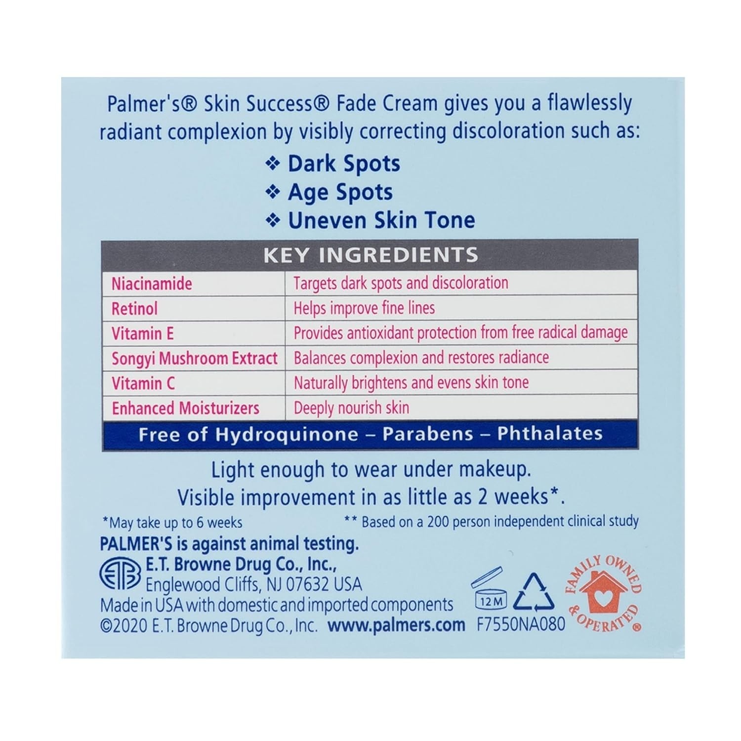 Palmer’s Skin Success Anti-Dark Spot Fade Cream with Vitamin E, Niacin(Pack of2)