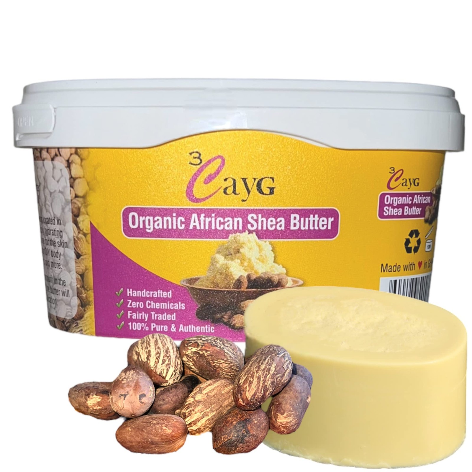 3Cayg 1 Lb Unrefined Shea Butter For Hair Skin And Nails