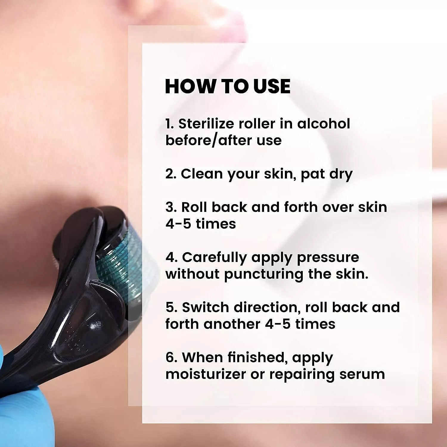 0.5-2.0mm Derma Roller for Hair Loss Beard Growth Microneedle Dermaroller US