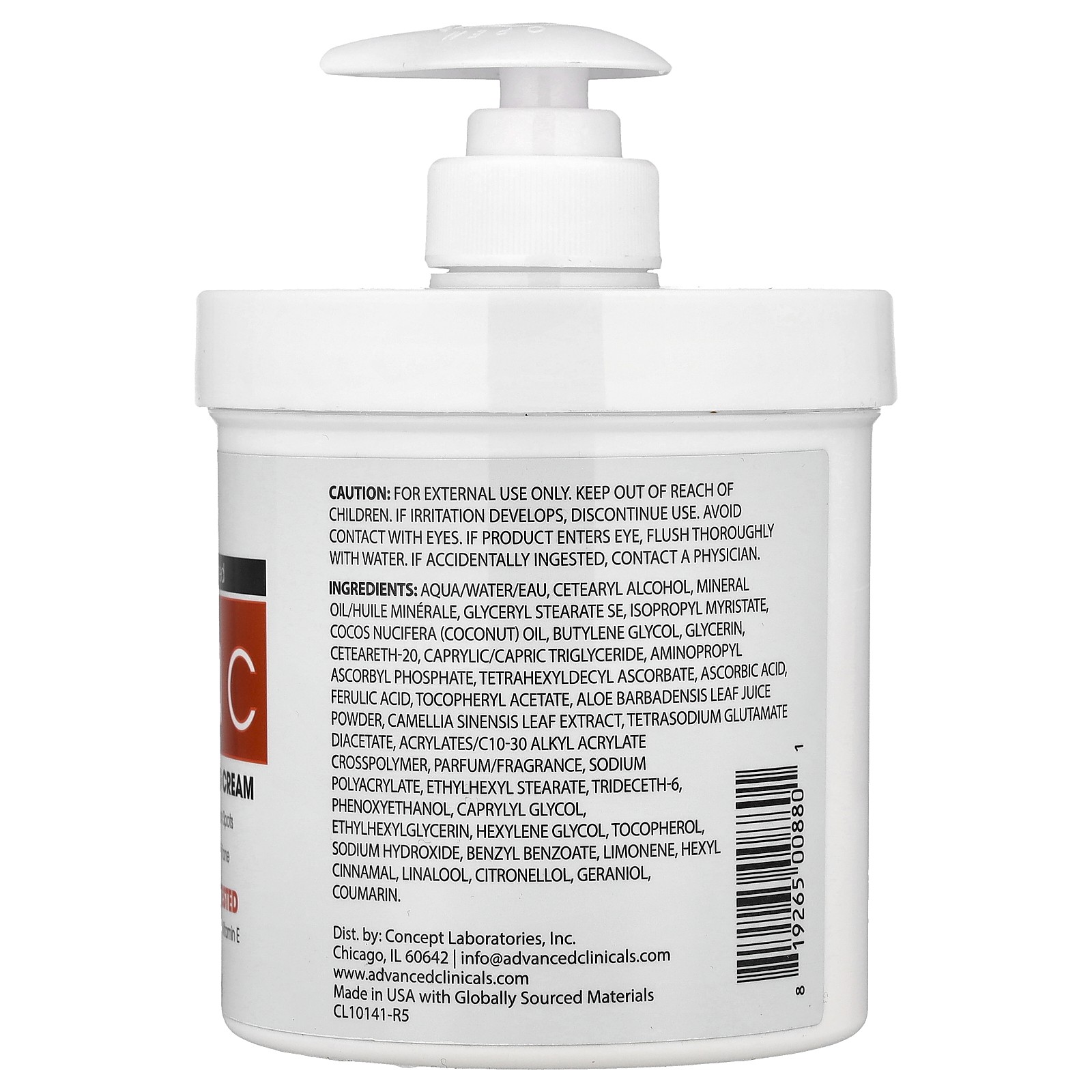 Vitamin C, Advanced Brightening Cream, 1 lb (16 oz)