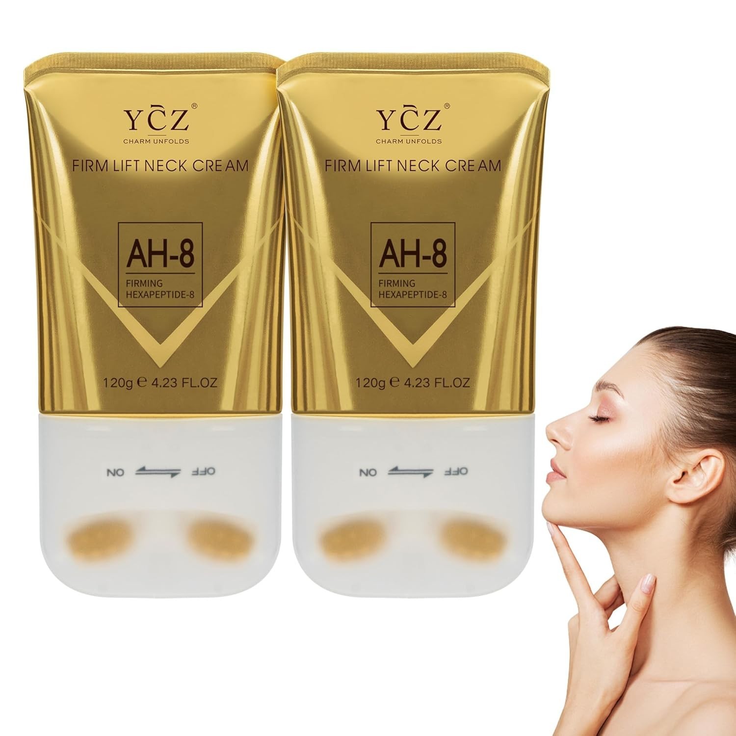 AH-8 Neck Firming Cream with Roller for Crepey Skin Body Care Comfort, Moistu…