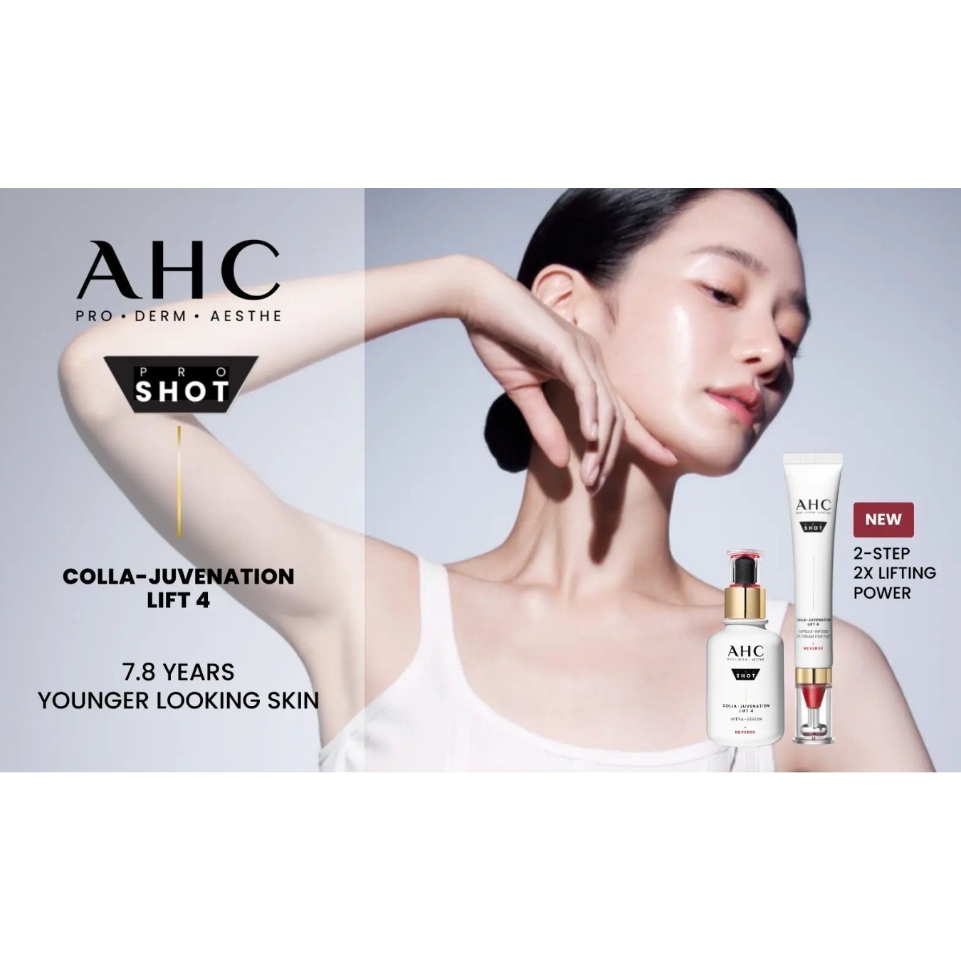 AHC Pro Shot Colla-Juvenation Lift 4 Skincare Set Serum and Eye Cream K-Beauty