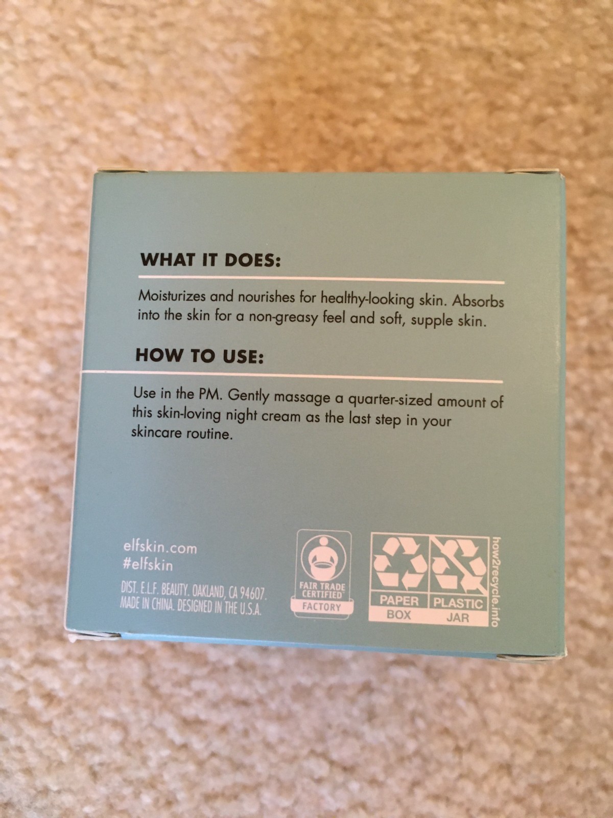 e.l.f. Skin Holy Hydration! Nourishing Night Cream 1.76 oz. – BRAND NEW IN BOX