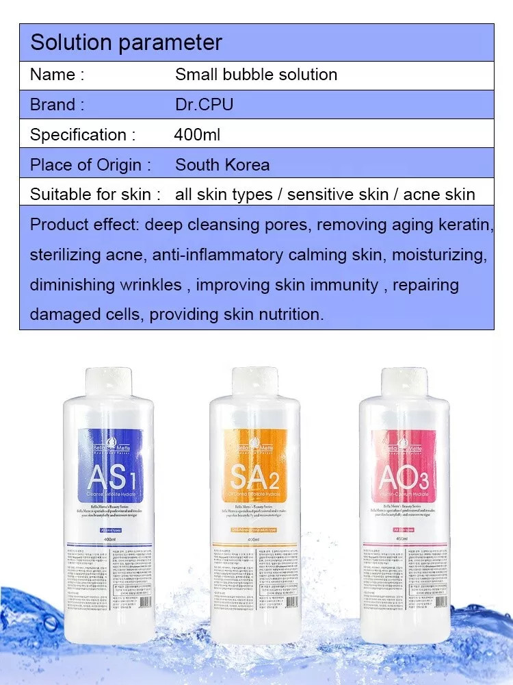 Aqua Peeling Solution AS1 SA2 AO3 Dermabrasion 6*400ML+ 3 Faical Gels