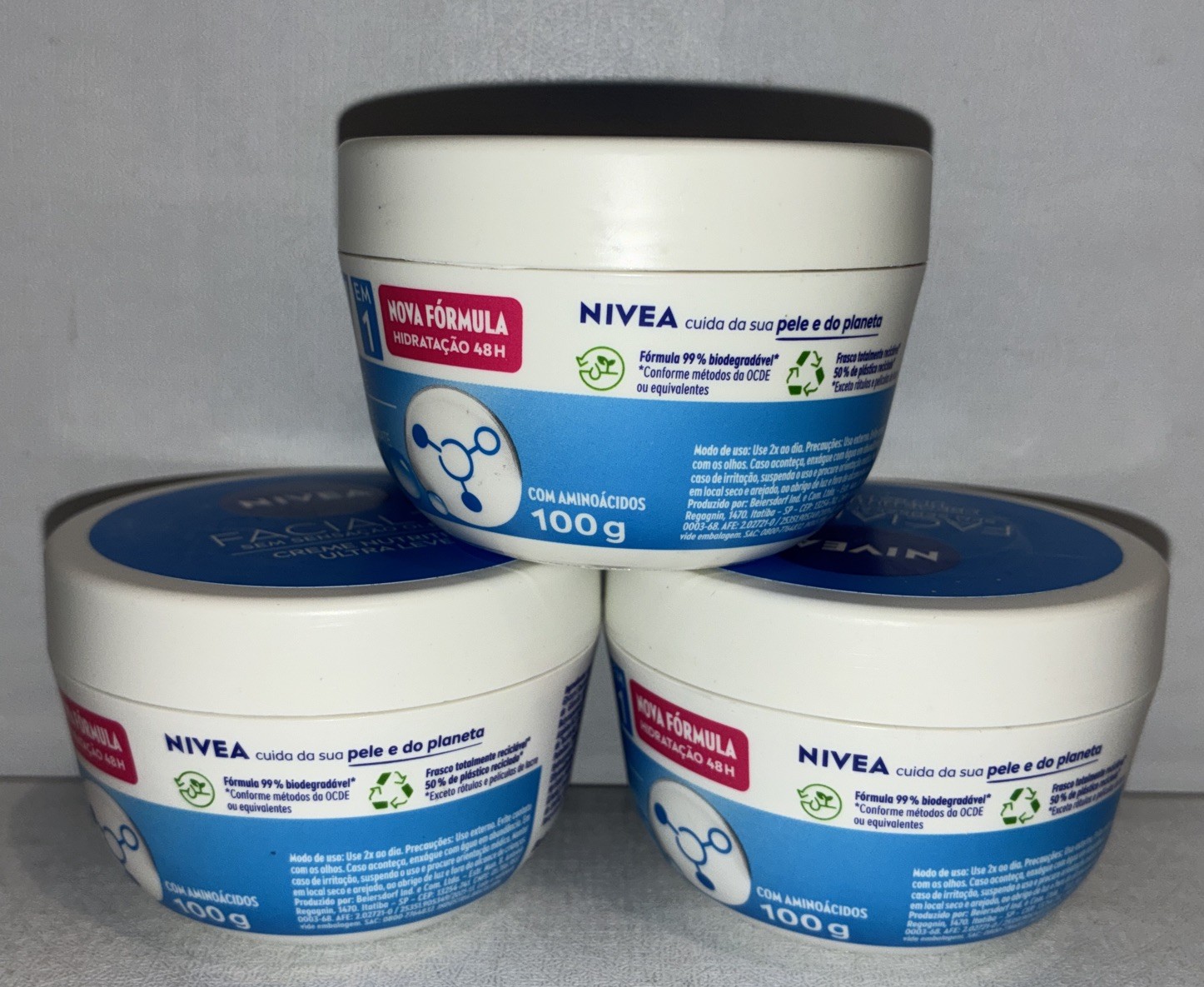 Lot Of 3-Nivea Facial cream7 in 1 nourishing care 100g Each/ New, Exp 04/2028