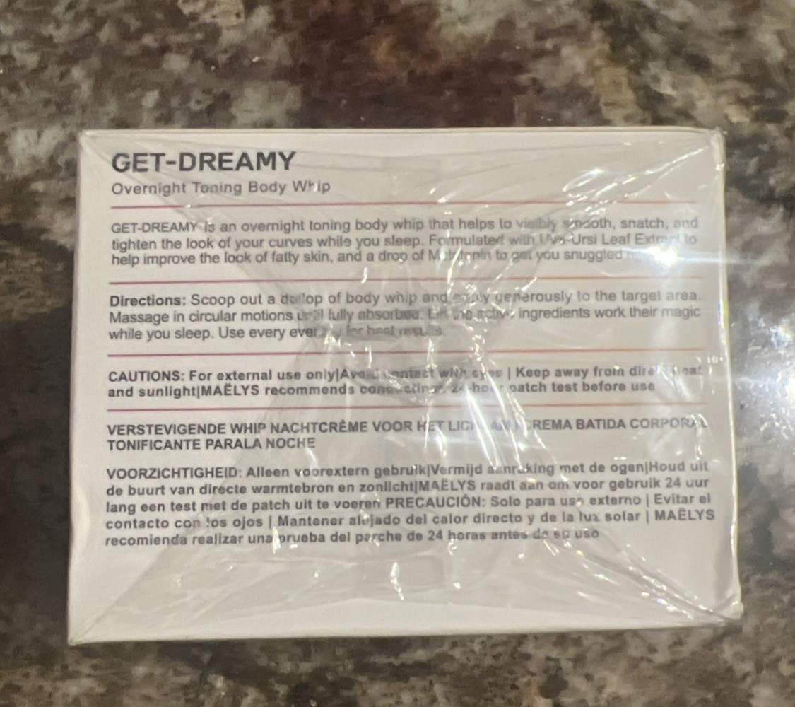MAELYS GET-DREAMY Overnight Body & Whip 6.8oz/200ml Brand New Comes with Box-