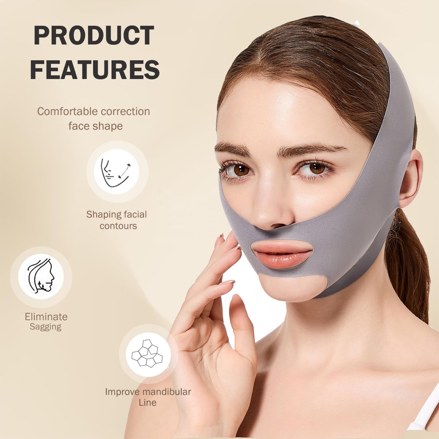 Adjustable Chin Strap Jawline Shaper & Exerciser V-Line Facial Shaper Wrap USA