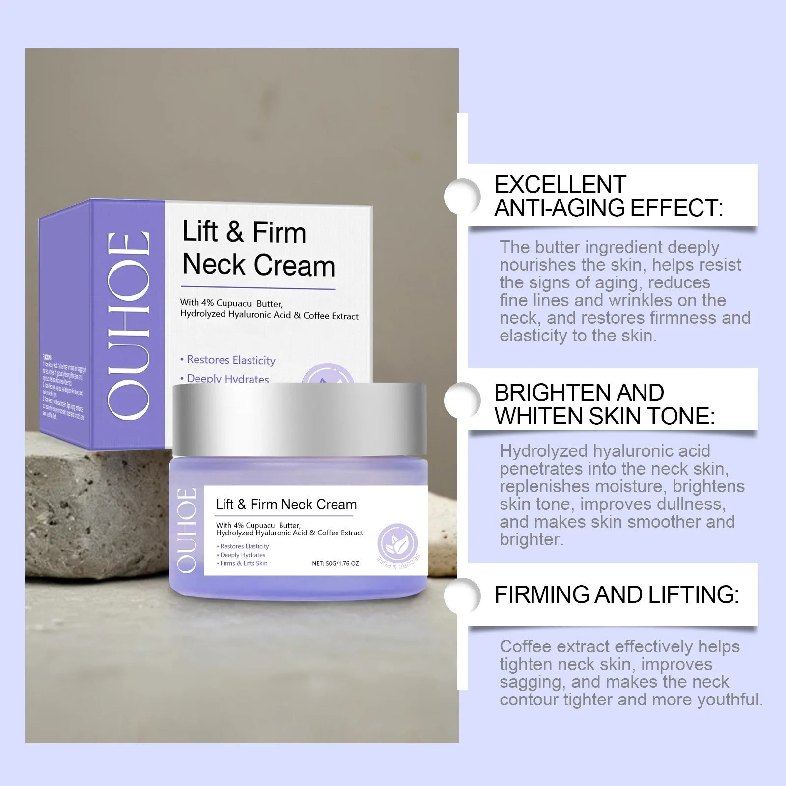 Go New Pure Beauty Tighten & Lift Neck Firming Cream – Anti-Aging Neck Creams fo