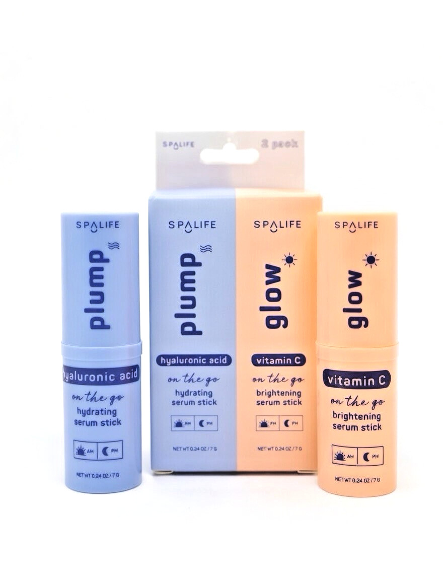 SpaLife Plump&Glow On The Go Hyaluronic Acid & Vitamin C Serum Sticks (0.24 oz)